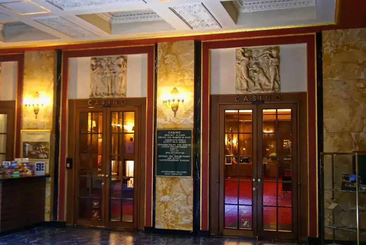 Entrance hall of a historic European gaming house
